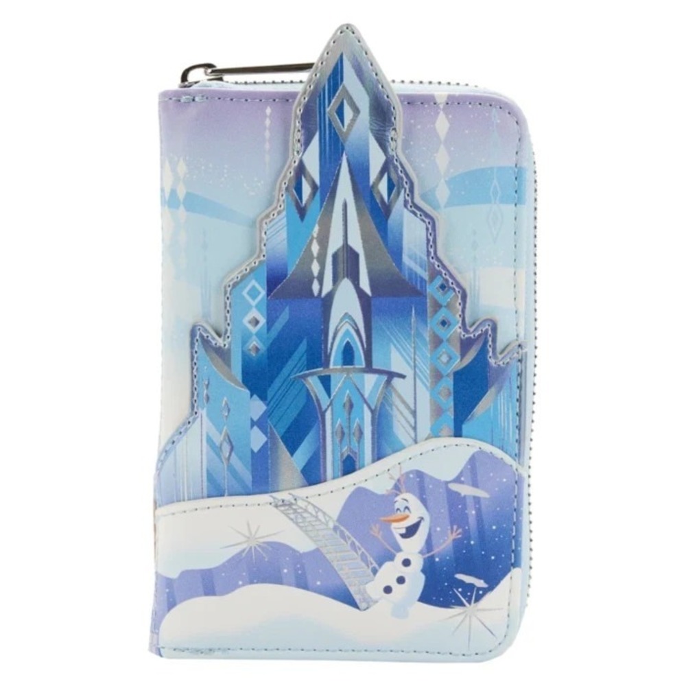 Loungefly DISNEY Frozen Queen Elsa Anna Olaf Princess Castle Zip Around Wallet